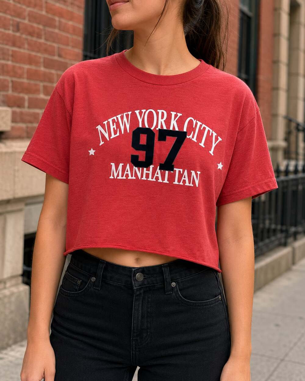 NWT No Boundaries New York City 97 Cropped Graphic Tee